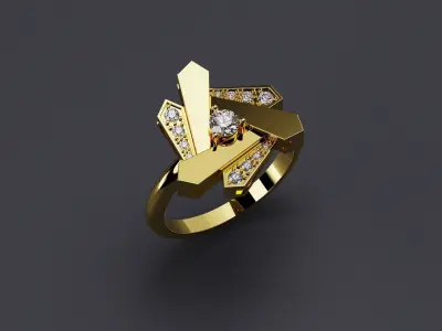 Art Deco Ring Style 3D print model