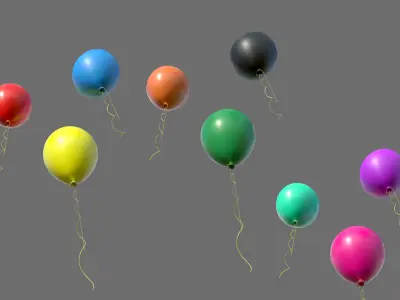 Balloon colorful balloons Low-poly 3D model