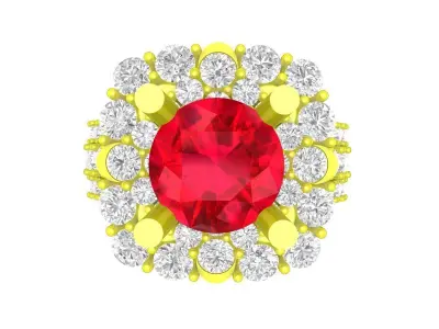 A6519 Fashion Diamond Women Ring 3D print model