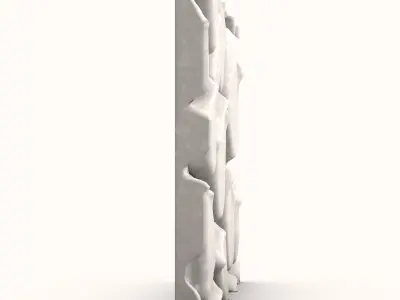Massive Stone Rubble Wall Geometry 3D model