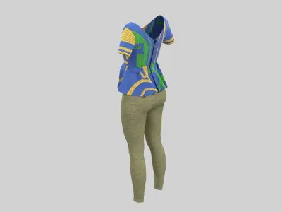 Blouse with Leggings 3D model