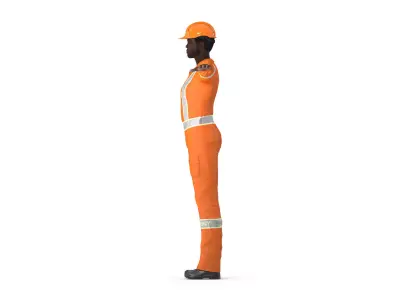 African American Rescuer Rigged Free low-poly 3D model