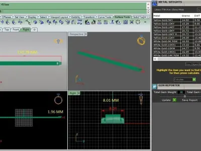 High Jewelry Plain Gold Bracelet 3dm stl renders details 3D print model