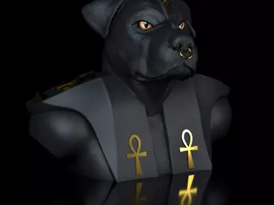 Rottweiler-Anubis Bust   3D print model