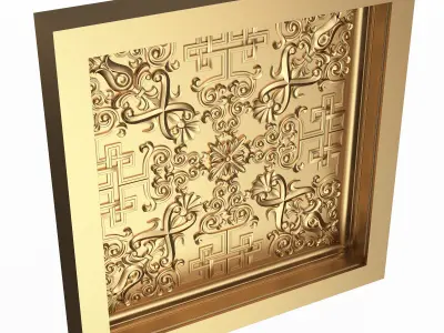 Carved Ceiling Tile 01 Low-poly 3D model