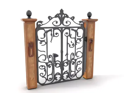 Elegant Wrought Iron Gate model pack Low-poly 3D model