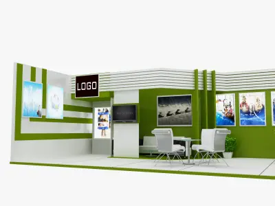 Booth Exhibition Stand a490b 3D model
