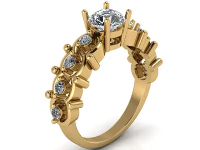 Jewelry Diamond Ring 3D Print Model 3D print model 5
