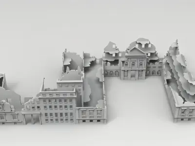 Buildings World War 2  3D print model