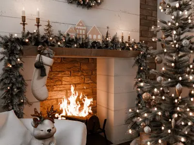 Christmas Home - Cozy Nook Blender Scene 3D model