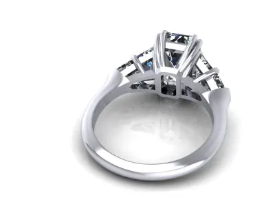 Four Stone Woman Wedding Ring V4 3D print model
