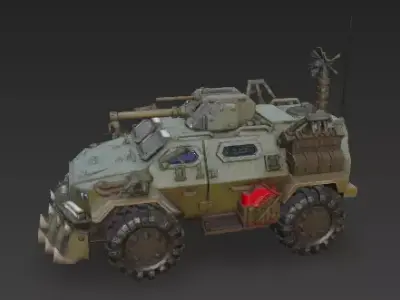 Post-Apocalyptic Armored Patrol Vehicle 3D model