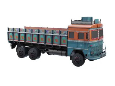 transport truck Low-poly 3D model