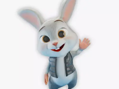 Toon Rabbit Low-poly 3D model