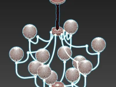 astoria-lsp-8305 light chandelier in brass and glass 3D model