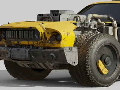 CYBERPUNK MUSTANG 3d model  Low-poly 3D model