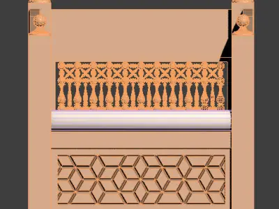 Arabic Sofa Low-poly 3D model