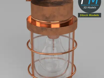 Wall mounted bulkhead lamp 3D model