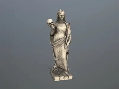 Afrodit Statue Low-poly 3D model