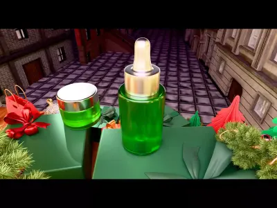 Christmas animation setup for product visualization Low-poly 3D model