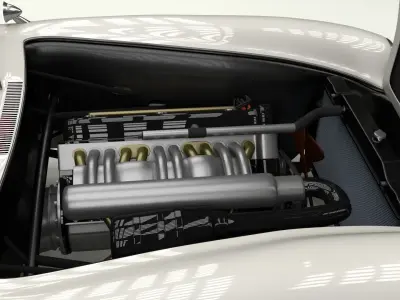 Fully Modelled Rigged Mercedes 300SL Gullwing HDRI 3D model