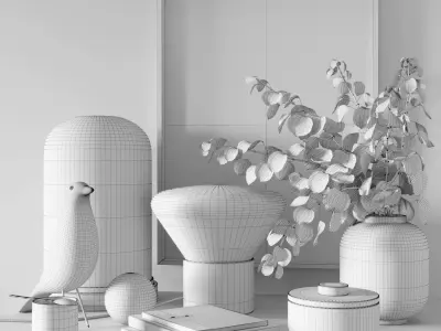 Black decorative set 3D model