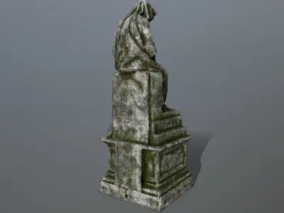 statue 1 gravestone Low-poly 3D model