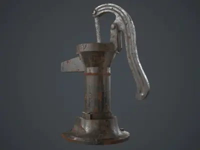 Hand Pump 2B Low-poly 3D model