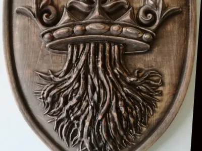 Medieval Shield for CNC 3D Router 3D print model