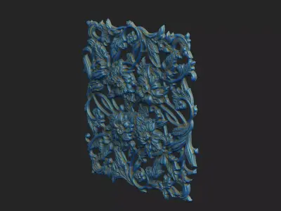 relief floral climbing cnc laser vcarve carving engraved 3D print model