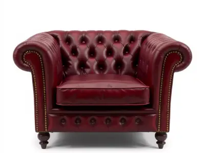 Elegant Burgundy Sofa model pack Low-poly 3D model