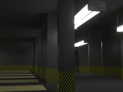 Underground Parking 3d Model Low-poly 3D model