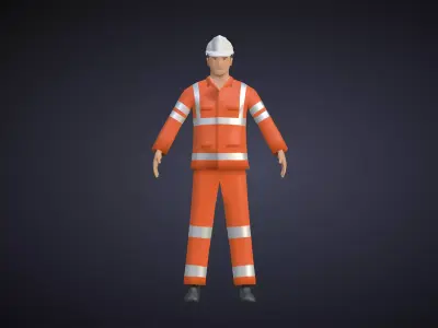 Lowpoly Electric Engineer Low-poly 3D model