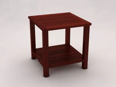 SIDE TABLE---Double square and wooden lath 3D model