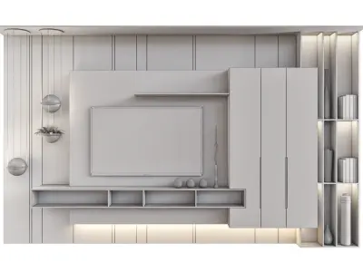 TV wall 16 3D model