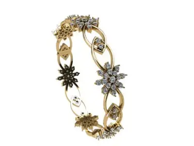 Bangle snowflake 3D print model