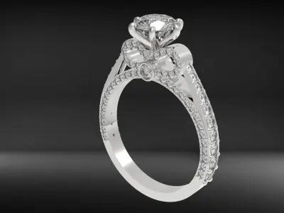 diamond ring 1 carat 3D print model