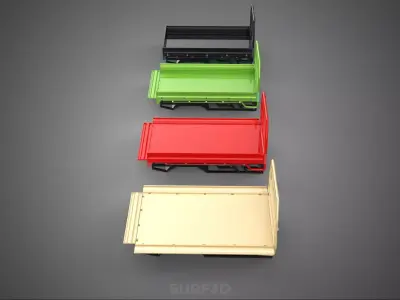 4 MODE DROP SIDE BED BODY GATE DOOR PICKUP TRUCK WIDE DECK CAR 3D model