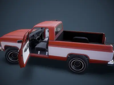 Gameready American Pickup Low-poly 3D model