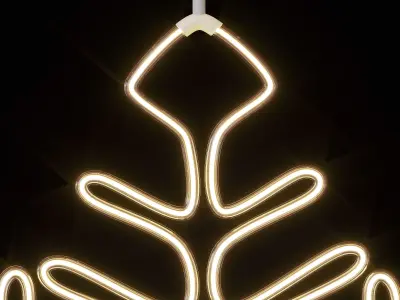 Decorative neon hanging snowflakes 3D model