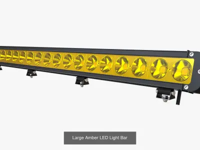 Amber LED Light Bars Collection 3D Model Pack