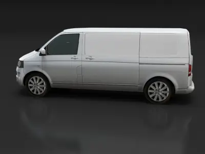 Volkswagen Transporter T5 Van Low-poly 3D model