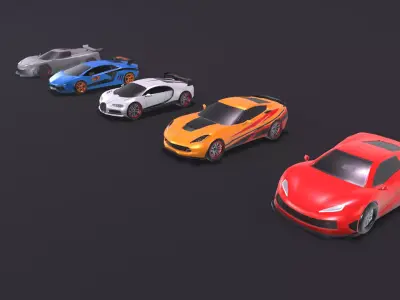 Car Racing Low-poly 3D model purchase