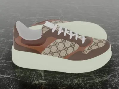 GUCCI GG 3D SHOES - BROWN SNEAKER 3D model