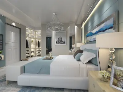 ELEGANT Luxury Hotel Room 3D model