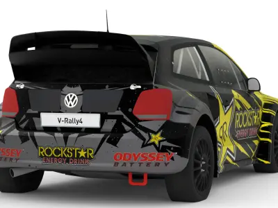 Volkswagen Polo R WRX 3D Model Rallycross Race Car Low-poly 3D model