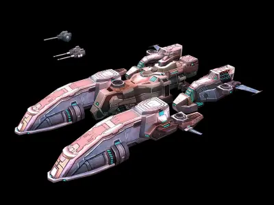 Battlestar - Spaceship 02 3D model