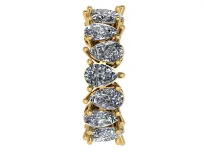 pear shape full eternity ring reverse sides  3D print model