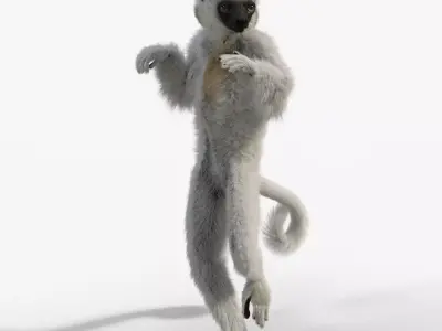 White Sifaka Animation - VFX Grace 3D model