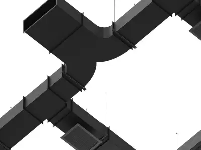 Duct System Components Low-poly 3D model